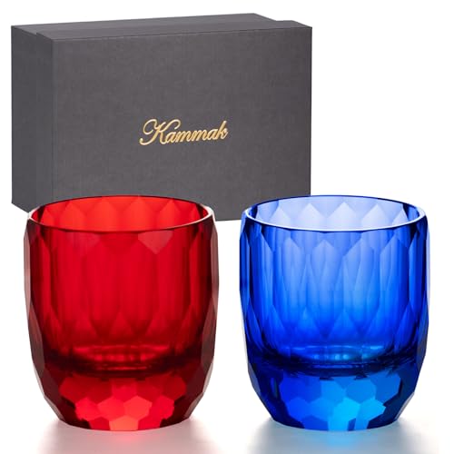 Crystal Whiskey Glasses Set of 2 Hand Blown Old Fashioned Glasses (2 Count)