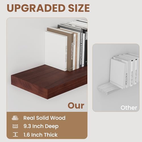 48" Solid Wood Floating Shelves