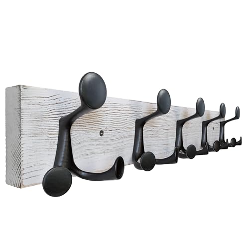 24 Inch Wood Coat Rack Wall Mount with 5 Triple Hooks