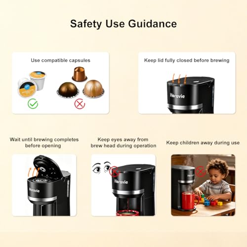 Small Single Serve Coffee Maker for K Cup and Grounds