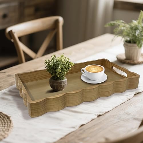 Pine Wood Decorative Tray with Handle