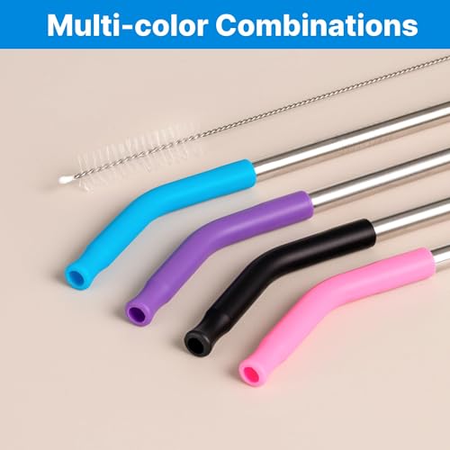 Metal Straws with Silicone Tip for 20 oz YETI Tumbler (4 Count)