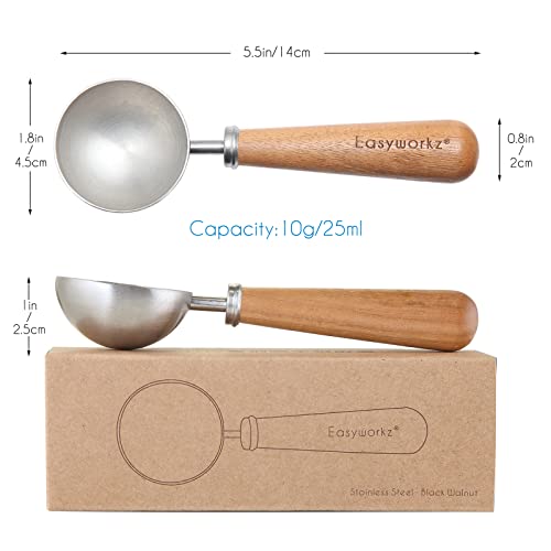 Retro Stainless Steel Coffee Spoon With Black Walnut Handle