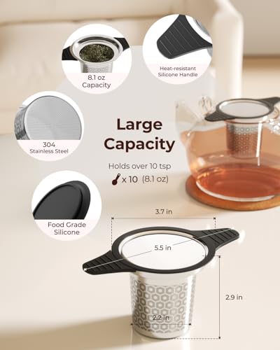 2 PCS 304 Stainless Steel Tea Infuser for Loose Leaf Tea Steeper (2 Count)