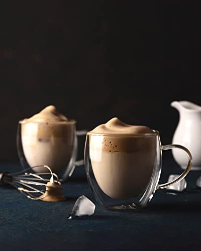 4 Pack Double Walled Coffee Cups Glasses Mug (4 Count)
