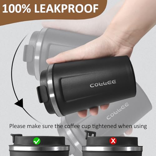 4 Pack Travel Coffee Mug 12oz Insulated Coffee Cup with Lid (4 Count)