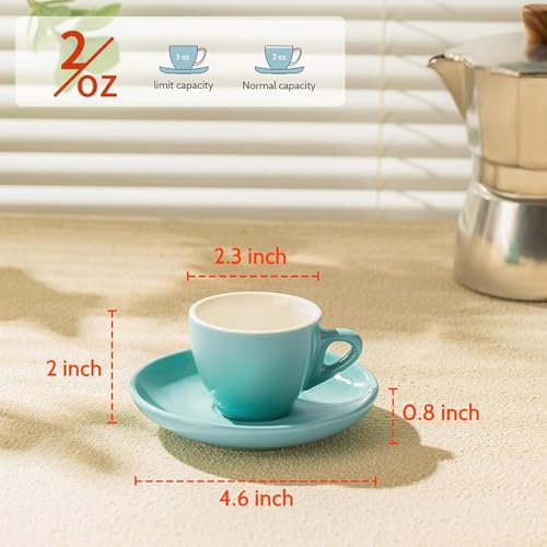 2 Ounce Espresso Cups with Saucers (6 Count)