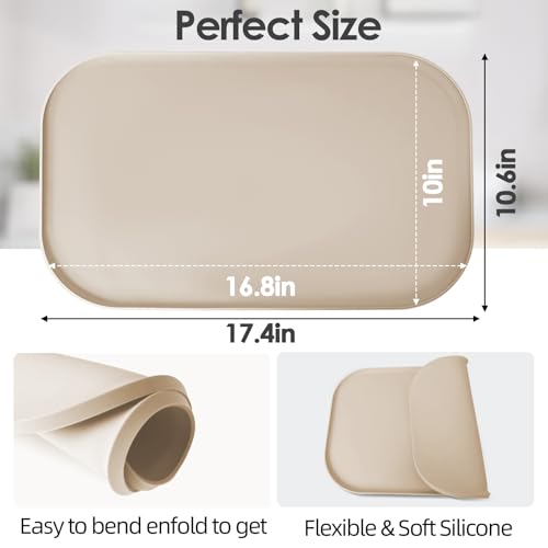 Silicone Coffee Maker Mat with Lip for Countertops