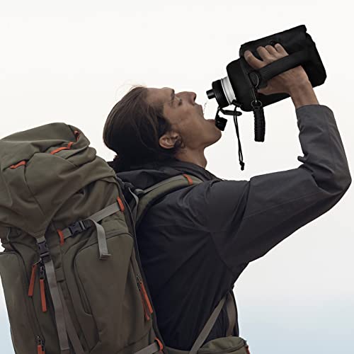 64 oz Insulated Water Bottle with Carrier Bag & 3 Lids
