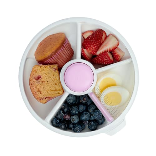 Kids Large Snack Spinner Slide Bundle with Hand Strap and Sticker Sheet