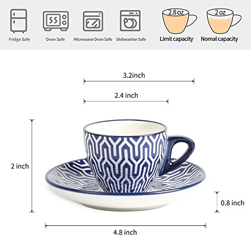 Ceramic 2 oz Espresso Cups (6 Count)