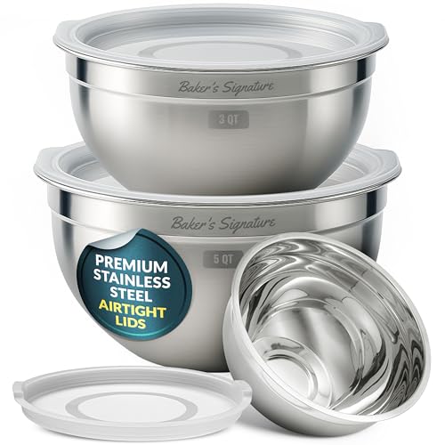 Stainless Steel Mixing Bowls with Lids Set of 3 (3 Count)