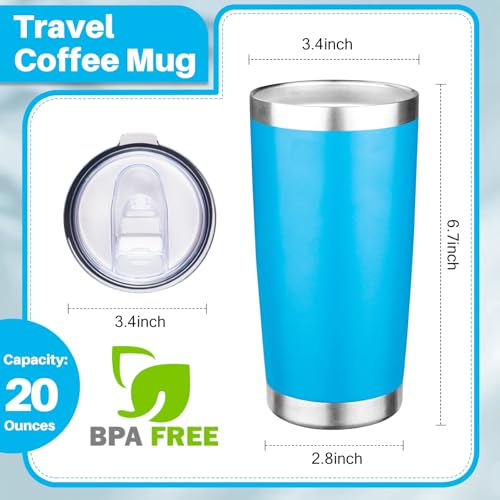 20oz Tumbler with Lid Double Wall Vacuum Insulated Travel Coffee Mug Stainless Steel Thermal Cup Powder Coated Sturdy Coffee Tumbler for Hot and Cold Beverage