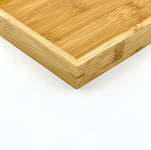 Natural Bamboo Serving Tray Platter 13 x 9 Rectangular