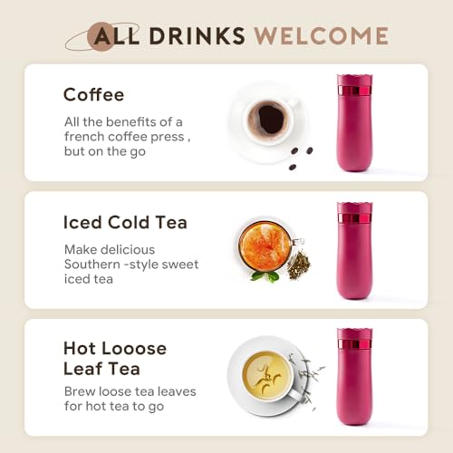 11oz Vacuum Insulated Portable French Press Coffee Maker