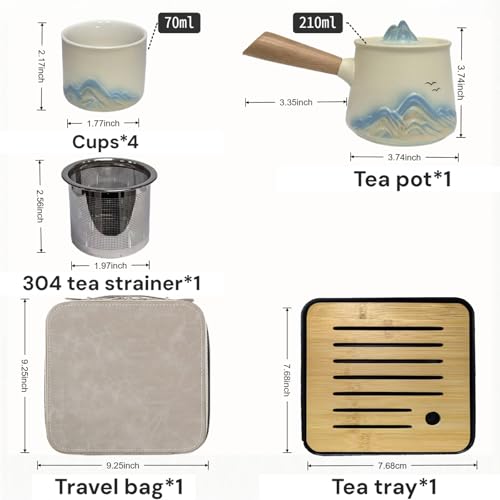 Portable Chinese Tea Set with Carry Bag