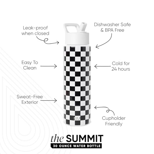 Insulated Water Bottle with Straw