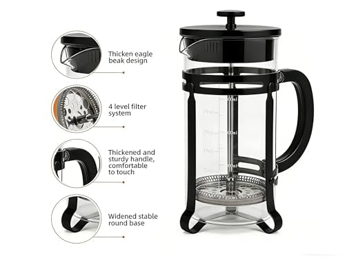 21 oz Black French Press Coffee Maker