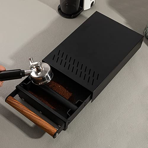 Espresso Knock Box Drawer with Handle Coffee Grounds Container Stainless Steel Coffee Knock Box Espresso Accessories Dump Bin CoffeeBar Accessories