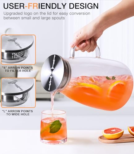 1 Gallon 128oz Glass Pitcher with Lid