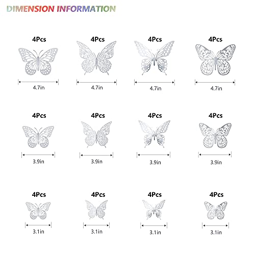 3D Butterfly Wall Decor (48 Count)