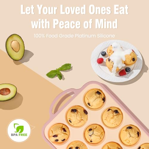 Silicone Muffin Pans for Baking 2 Pack