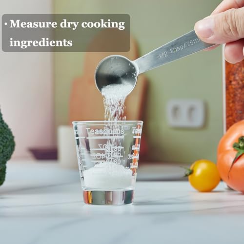 Ackers Shot Glasses Etching Scale Measuring Cup 2PACK Espresso Shot Glasses Liquid Heavy Glass 26 (2 Count (1 fl oz each))