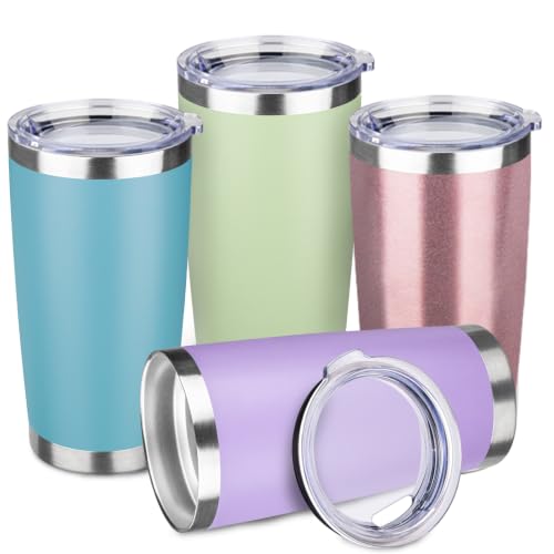 4 Pack 20oz Stainless Steel Travel Coffee Tumbler