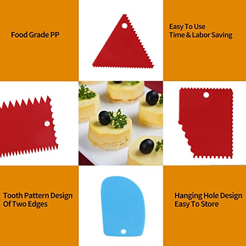 Cake Smoother Scraper Dough Scraper Tools Set (7 Count)