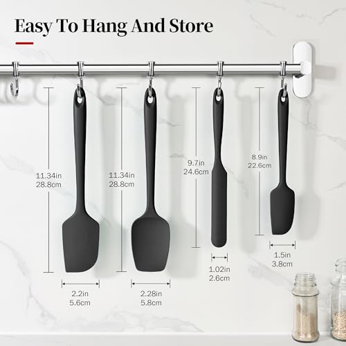 600ºF Heat Resistant Silicone Spatula Spoonula Set of 4
