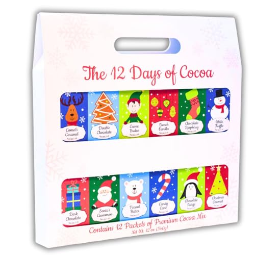 Christmas Cocoa Gift Hot Chocolate Gourmet Gift Box Set or Sampler (12 Ounce)