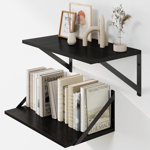 Black Deep Floating Shelves for Wall