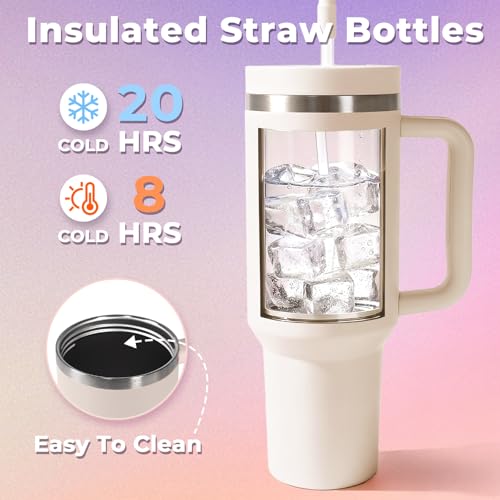 40 oz Tumbler with Handle and Straw