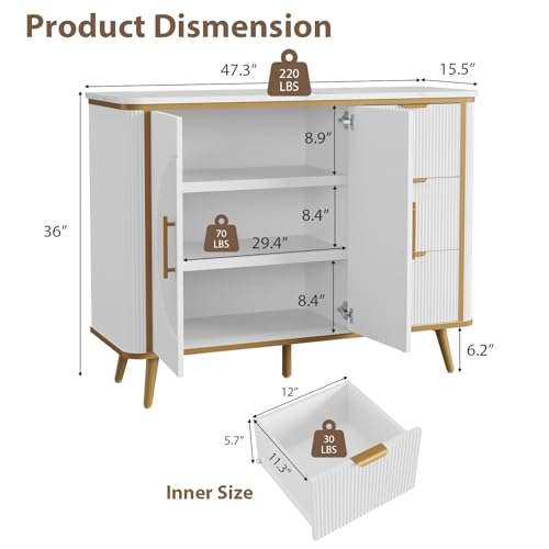 47.3" Modern Buffet Cabinet with Storage