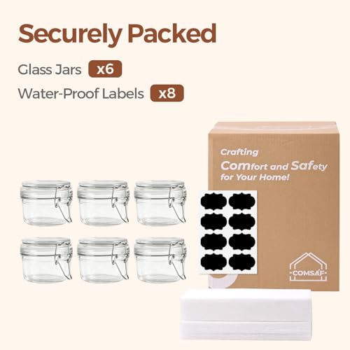 Small Mason Glass Jars with Airtight Lids 4 oz 6 Pack Pantry (6 Count)