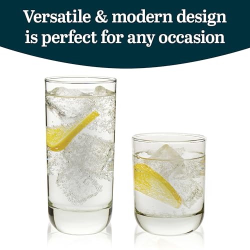 Polaris Tumbler & Rocks Drinking Glasses Set of 16 (16 Count)