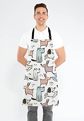 Cartoon Dogs Apron for Women and Men