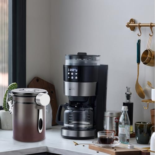 Coffee Canister Airtight Storage Container Stainless Steel Coffee Jar with Scoop
