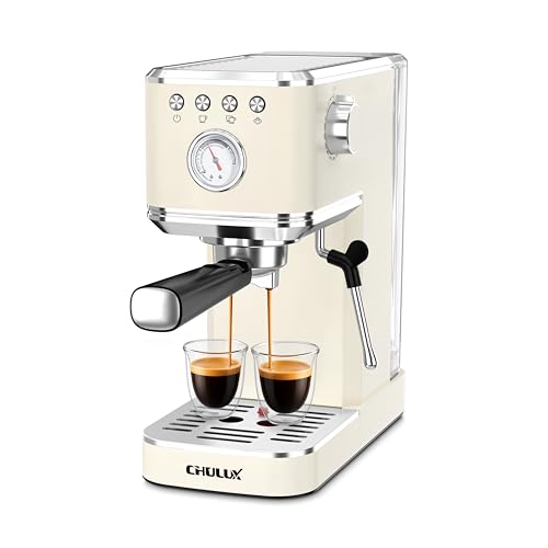 Slim Espresso Machine with Milk Frother for Home Cappuccino