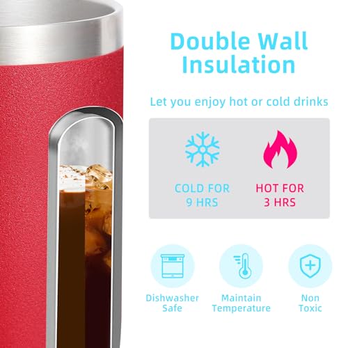 14oz Insulated Stainless Steel Coffee Mug with Lid Bulk 2 Pack (2 Count)