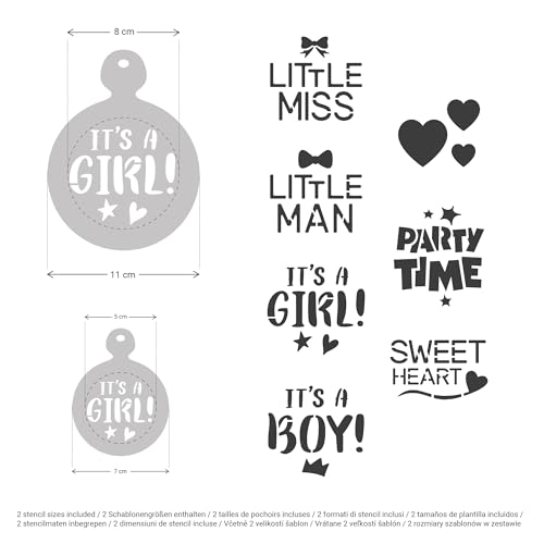 Coffee Stencils and Cookies Decoration 14Pcs 2.8”x2.8” and 4.3”x4.3” (14 Count)