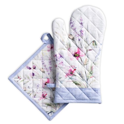 100% Cotton Oven Mitt & Pot Holder Set (2 Count)