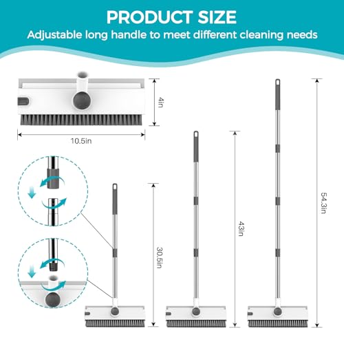 Floor Scrub Brush with 54in Adjustable Long Handle