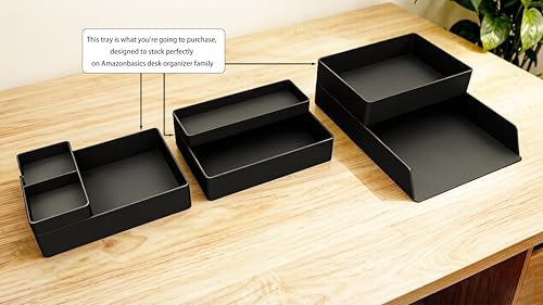 Rectangular Plastic Desk Organizer with Storage Trays