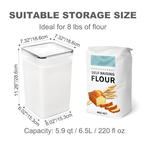 Large Food Storage Containers with Lids Airtight 6.5L (2 Count)
