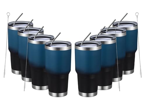 30oz Insulated Tumbler With Lids and Straws (8 Count)