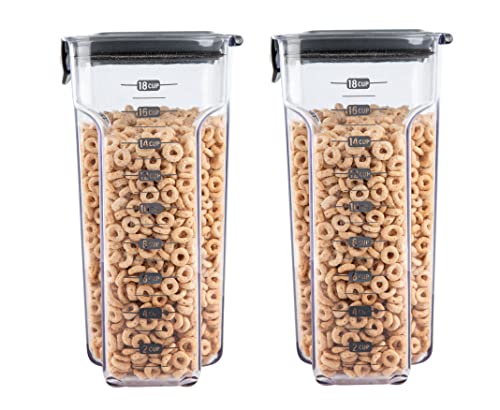 International ProKeeper+ Clear Plastic Airtight Food Baker's Kitchen Storage Organization Container Canister Set with Magnetic Accessories (2 Count)