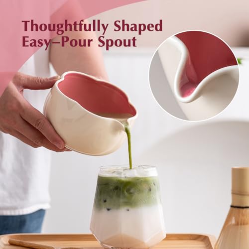 Matcha Set 8Pcs Floral Ceramic Matcha Kit with Matcha Whisk