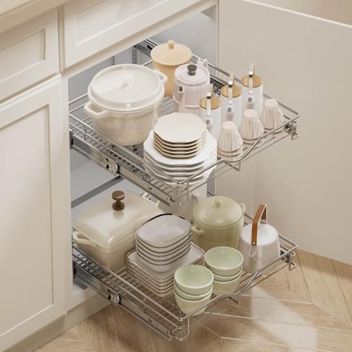 2 Tier Pull Out Cabinet Organizer