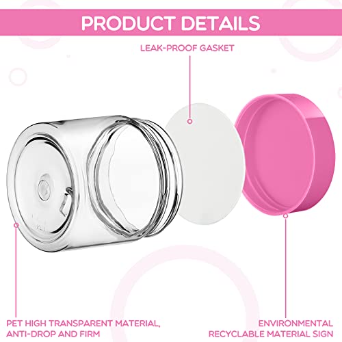 4 Pcs Plastic Jars Wide Mouth with Lids